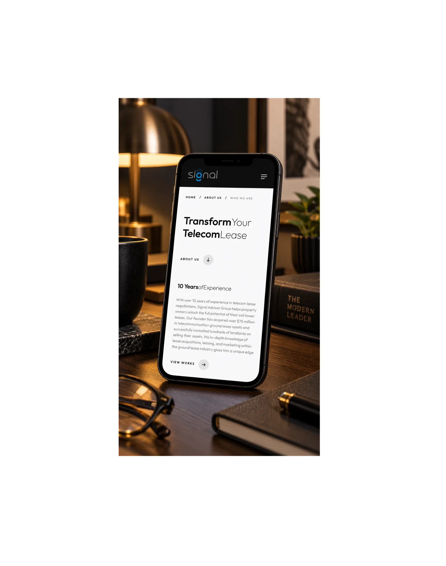Mobile website design for Signal Advisor Group